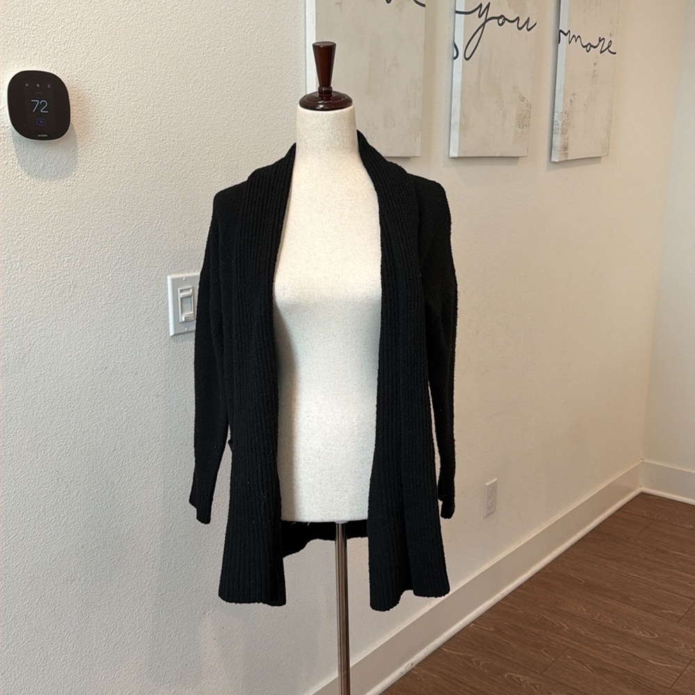 Women's Black Shawl-Collar Turtleneck Sweater